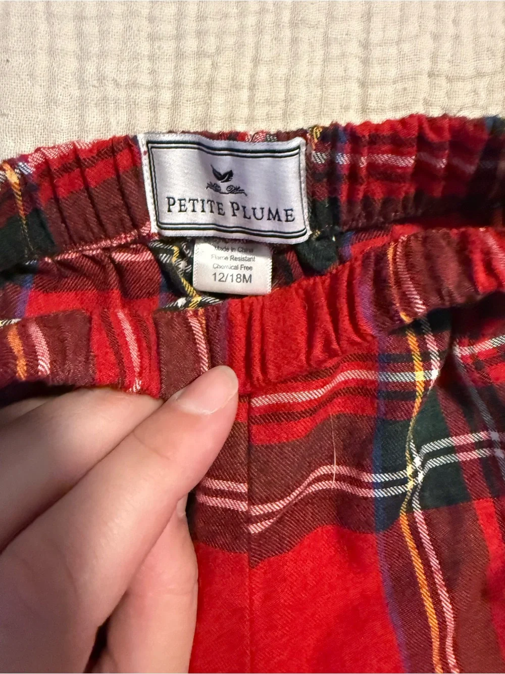 Petite Plume Imperial Tartan Flannel Pajamas. Pants only